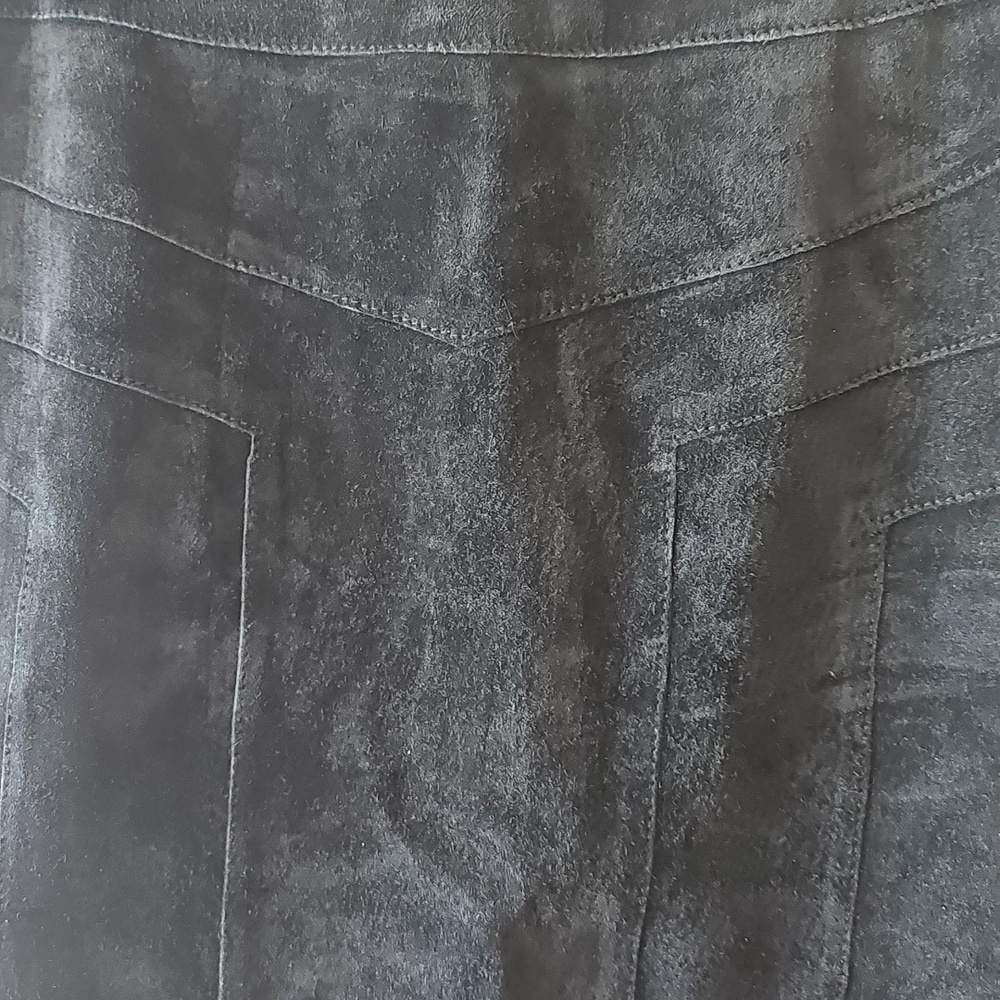 Alfani Black Suede Leather Skirt 10P - Picture 2 of 6